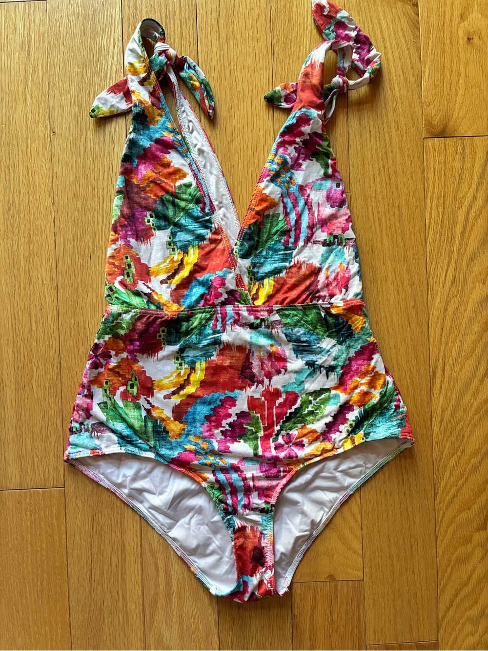Sezane x Yse Floral Tie-Shoulder One-Piece Swimsuit